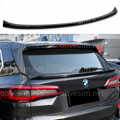 Спойлер под стекло (нижний) BMW X5 G05 2018+ ABS пластик цвет, черный глянец