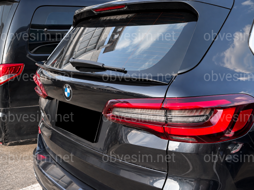 Спойлер под стекло (нижний) BMW X5 G05 2018+ ABS пластик цвет, черный глянец