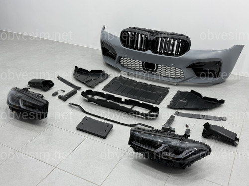 Комплект рестайлинга передней части в стиле M5 LCI 2020+ для BMW 5 series G30 G31 2016-2020 с фарами Shadow Line