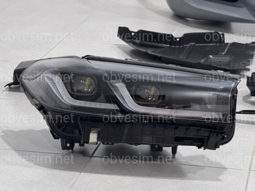 Комплект рестайлинга передней части в стиле M5 LCI 2020+ для BMW 5 series G30 G31 2016-2020 с фарами Shadow Line