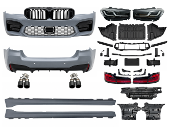 Комплект обвеса рестайлинг в стиле M5 LCI 2020+ для BMW 5 series G30 2016-2020 с фарами Shadow Line
