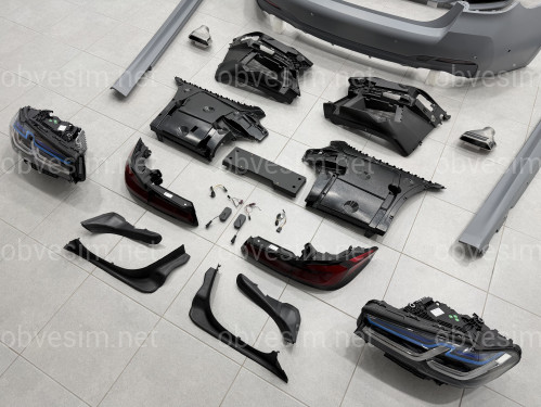 Комплект обвеса рестайлинг M paket LCI 2020+ для BMW 5 series G30 2016-2020 с фарами BMW Laser