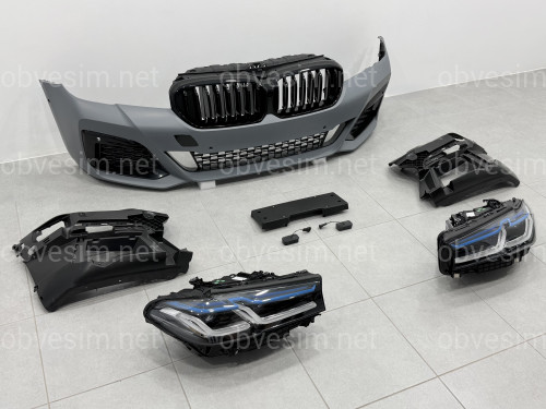 Комплект обвеса рестайлинг M paket LCI 2020+ для BMW 5 series G30 2016-2020 с фарами BMW Laser