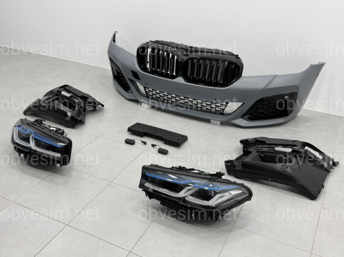 Комплект обвеса рестайлинг M paket LCI 2020+ для BMW 5 series G30 2016-2020 с фарами BMW Laser