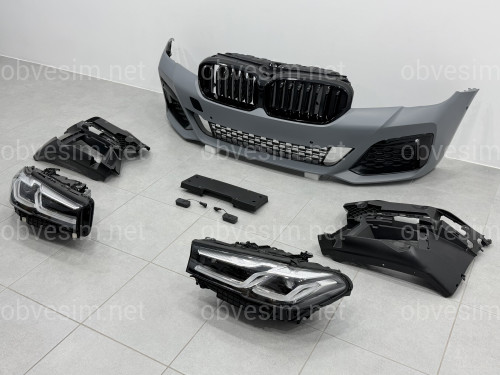 Комплект рестайлинга передней части M paket LCI 2020+ для BMW 5 series G30 G31 2016-2020 с фарами BMW LED