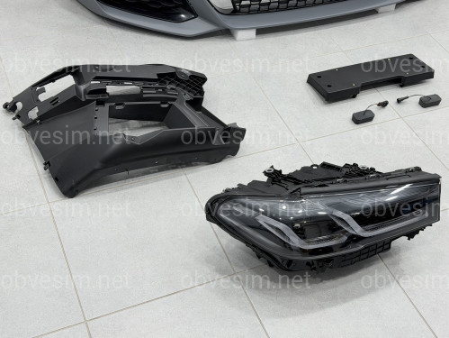 Комплект рестайлинга передней части M paket LCI 2020+ для BMW 5 series G30 G31 2016-2020 с фарами Shadow Line