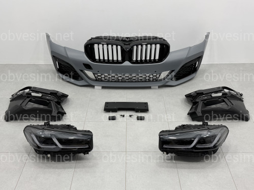 Комплект обвеса рестайлинг M paket LCI 2020+ для BMW 5 series G30 2016-2020 с фарами Shadow Line