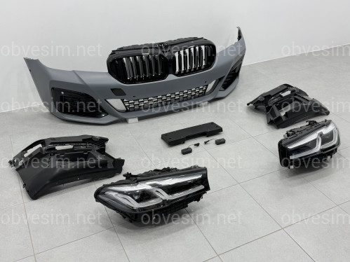 Комплект обвеса рестайлинг M paket LCI 2020+ для BMW 5 series G30 2016-2020 с фарами BMW LED