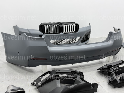 Комплект обвеса рестайлинг M paket LCI 2020+ для BMW 5 series G30 2016-2020 с фарами BMW LED