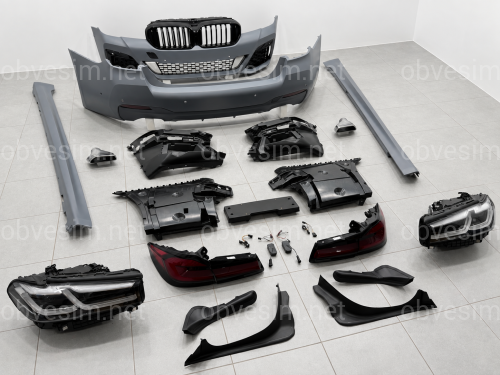 Комплект обвеса рестайлинг M paket LCI 2020+ для BMW 5 series G30 2016-2020 с фарами BMW LED