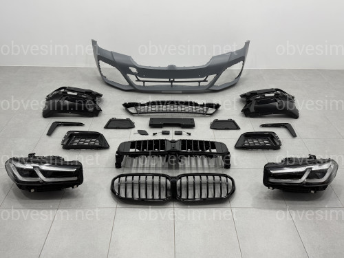 Комплект обвеса рестайлинг M paket LCI 2020+ для BMW 5 series G30 2016-2020 с фарами BMW LED