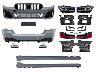 Комплект обвеса рестайлинг M paket LCI 2020+ для BMW 5 series G30 2016-2020 с фарами BMW Laser