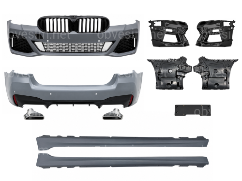 Комплект обвеса M paket LCI BMW 5 series G30 2020+ (передний / задний бампер, пороги, насадки на труби, жалюзи, ноздри)