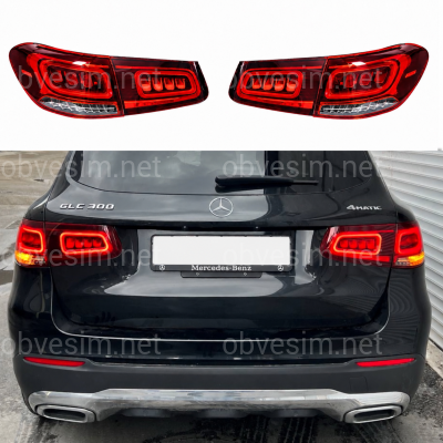 Задние фонари для Mercedes GLC X253 2019-2022 желтый поворот