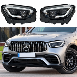 Фары рестайлинг MULTIBEAM для Mercedes GLC-Class X253 / C253 2015-2019 с заменой бампера на 2020+