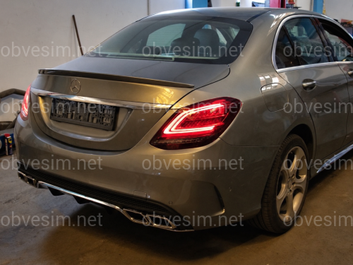 Задние LED фонари рестайлинг 2019+ для Mercedes-Benz C-class W205 2015-2021 желтый поворот