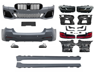 Комплект обвеса рестайлинг M paket LCI 2020+ для BMW 5 series G30 2016-2020 с фарами Shadow Line