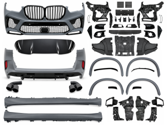 Комплект обвеса X5M F95 BMW для G05 2018-2022 (бампера в сборе, пороги, арки, ноздри, корпуса зеркал, жабры, спойлер)