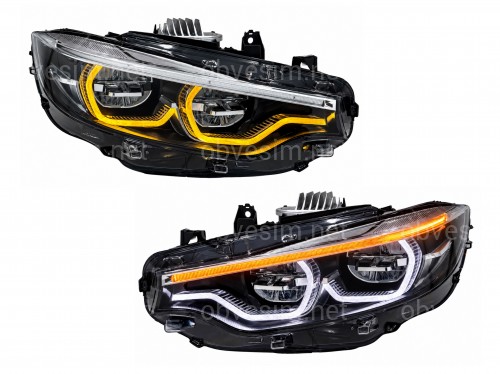 FULL LED фары для BMW 4 series F32 F33 F36 F80 2013-2016 2шт. 2 РЕЖИМА ДХО КСЕНОН АПГРЕЙД В LED