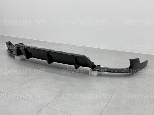 Диффузор с лезвиями заднего бампера M Paket LCI для BMW X6 G06 2019-2026, цвет черный глянец