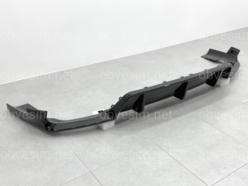 Диффузор с лезвиями заднего бампера M Paket LCI для BMW X6 G06 2019-2026, цвет черный глянец