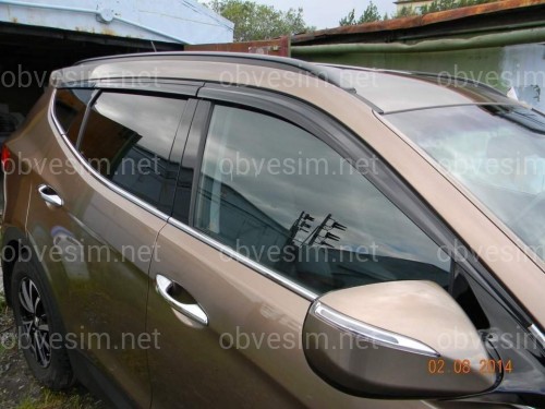 Дефлекторы окон Clover Hyundai Santa Fe 4 шт 2012-