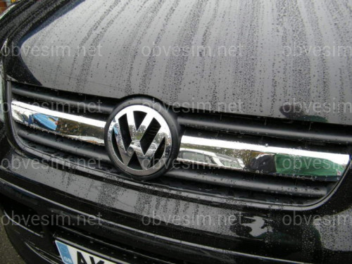 Хром накладка на решетку радиатора Volkswagen T5 Transporter 2003-2009 (нержавеющая сталь) 2шт.