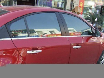 Молдинги окна нижние Chevrolet Cruze седан 2009-2015 (нержавеющая сталь) комплект 6шт.