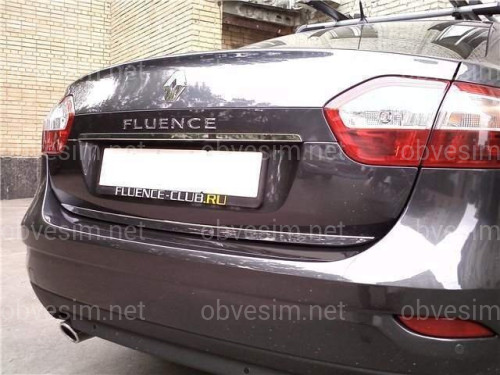 Хром накладка нижней кромки багажника Renault Fluence 2010-2013 (нержавеющая сталь)