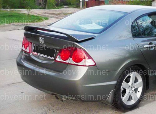 Спойлер багажника Modulo  Honda Civic со стоп сигналом 2006-2011 ABS пластик под покраску