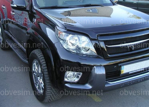 Хром накладки на передние противотуманные фары Toyota Land Cruiser Prado 150 2009-2013 хромированный пластик
