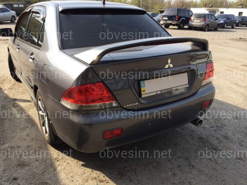 Спойлер на багажник со стоп сигналом Lancer 9 2004-2009 ABS пластик под покраску