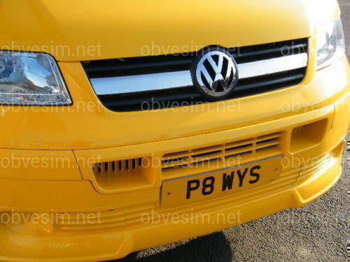 Хром накладка на решетку радиатора Volkswagen T5 Transporter 2003-2009 (нержавеющая сталь) 2шт.