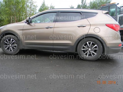 Дефлекторы окон Clover Hyundai Santa Fe 4 шт 2012-