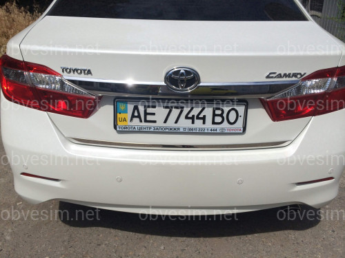 Хром накладка на кромку багажника Toyota Camry 50 2011-2015 (нержавеющая сталь)