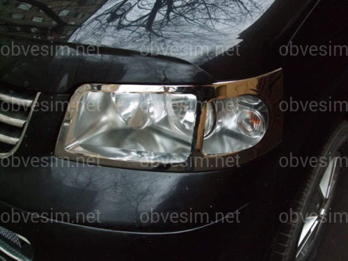 Хром накладки на фары Volkswagen T5 2004- (нержавеющая сталь)