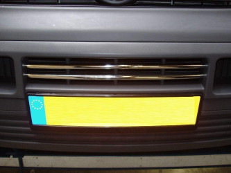 Хром накладки в решетку бампера Volkswagen T5 Transporter 2003-2009 (нержавеющая сталь) 2шт.