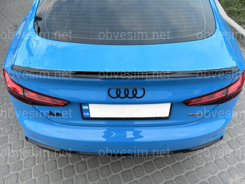 Спойлер лип стиль S5 для Audi A5 B9 2016-2023 ABS пластик, цвет черный глянец