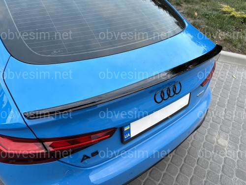 Спойлер лип стиль S5 для Audi A5 B9 2016-2023 ABS пластик, цвет черный глянец