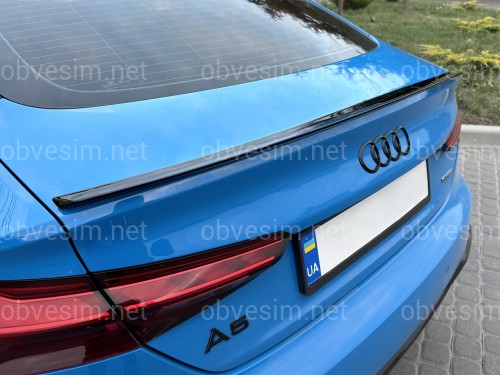 Спойлер лип стиль S5 для Audi A5 B9 2016-2023 ABS пластик, цвет черный глянец
