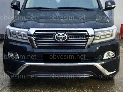 Бампер в сборе Toyota Land Cruiser 200 2007-2015 в стиле рестайлинг 2016+  цвет черный 202
