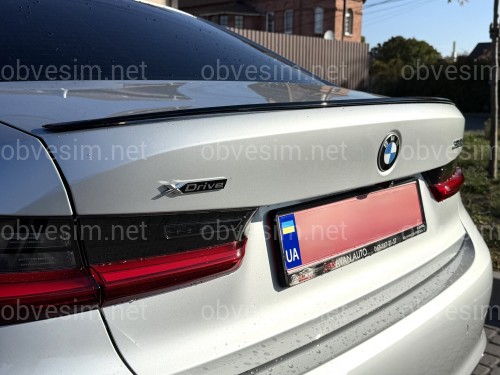 Спойлер лип BMW 3 series G20 2018 - ABS пластик, чорний глянець