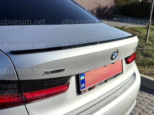 Спойлер лип BMW 3 series G20 2018 - ABS пластик, чорний глянець