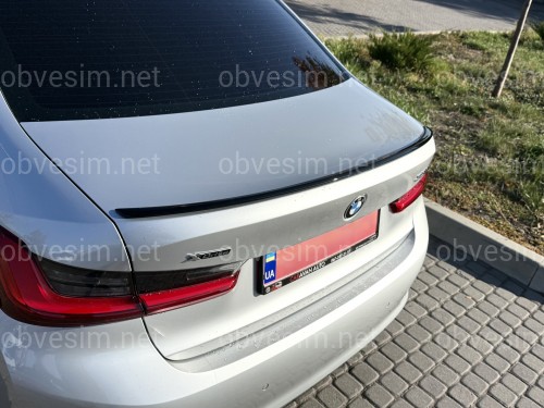 Спойлер лип BMW 3 series G20 2018 - ABS пластик, чорний глянець