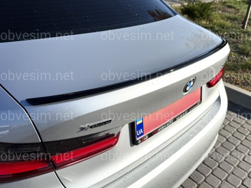 Спойлер лип BMW 3 series G20 2018 - ABS пластик, чорний глянець