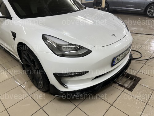 Комплект обвеса Tesla Model 3 2017- ABS пластик, цвет черный глянец