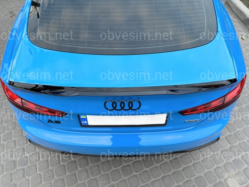 Спойлер лип стиль M4 для Audi A5 B9 2016-2023 ABS пластик, колір чорний глянець