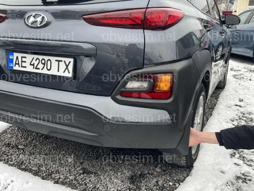Брызговики Hyundai Kona 2018+ ПОДХОДЯТ ТОЛЬКО К БЕНЗИН И ДИЗЕЛЬ !!! К ЭЛЕКТРО НЕ ПОДХОДЯТ, комплект 4шт.