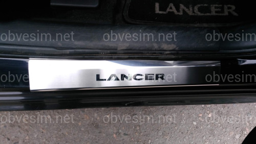 Накладки на пороги Mitsubishi Lancer X 2007-2015 Standart