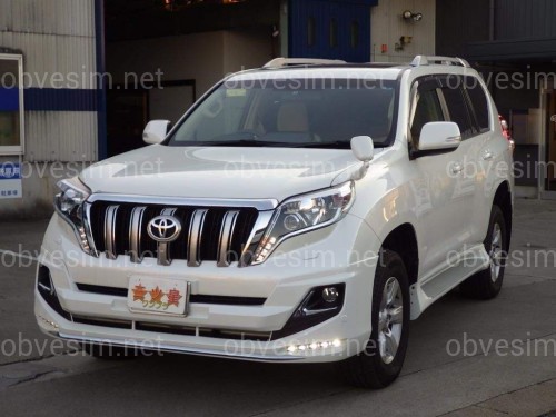 Спідниця переднього бампера Modelista LED Toyota Land Cruiser Prado 150 2013+ ABS чорний колір